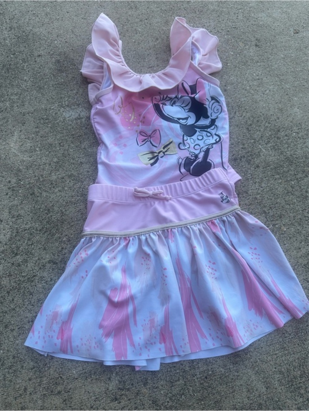 Disney Pink Minnie Mouse Ruffle Tank Skirt Swimsuit PM1